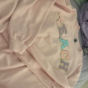 Gildan Pink Sweatshirt with Multicolor Lettering